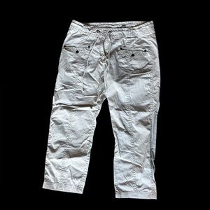 ✨Cream Cotton Contact Cargo Pants with Drawstring✨